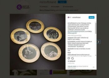 Ruutukaappaus Suomen rahapajan Mint of Finland -Instagram-tililtä. Kuvasta on poistettu yksi käyttäjän kommentti.