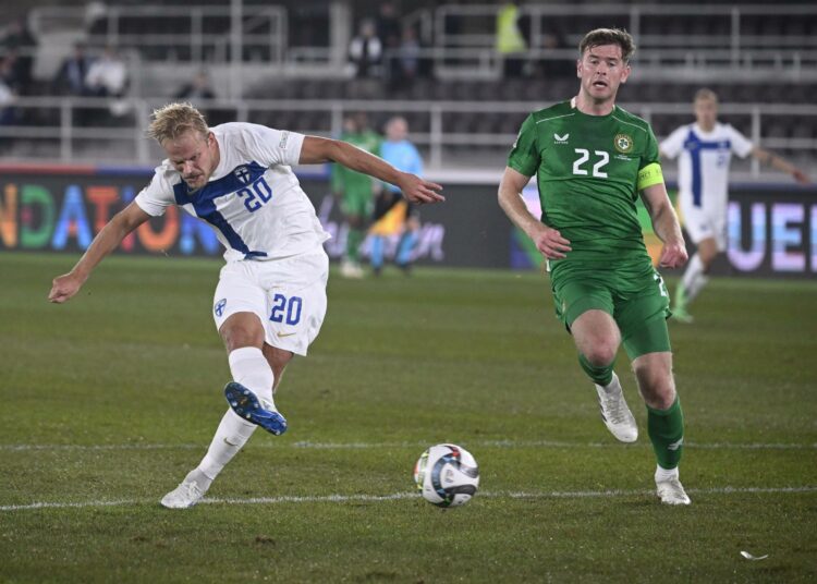 Joel Pohjanpalo viimeisteli Suomen ainoan maalin.