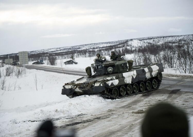 Norjan, Ruotsin ja Suomen Lapissa järjestettiin maaliskuussa 13 maan yhteinen Nato-sotaharjoitus Nordic Response 24. Kuva on Enontekiöltä.