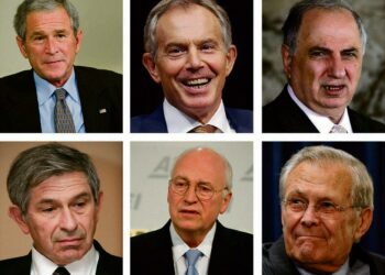 George W. Bush, Tony Blair, Ahmed Chalabi, Paul Wolfowitz, Dick Cheney ja Donald Rumsfeld yrittivät toteuttaa uuskonservatiivien fantasian uudesta järjestyksestä Lähi-idässä, mutta saivat aikaan tuhoa ja epäjärjestystä.