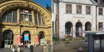 Frankfurt am Mainin rautatieasema on yksi Saksan vilkkaimmista. Kirchmöserin rautatieasema on käytössä Brandenburgissa, itäisessä Saksassa, mutta asemarakennus on ollut suljettuna kauan. Aluejunat pysähtyvät asemalla vielä.